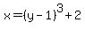 x=+%28y+-+1%29%5E3%2B+2