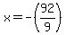 x=+-%2892%2F9%29