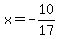 x=+-10%2F17
