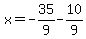 x=+-35%2F9-10%2F9