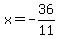 x=+-36%2F11