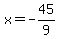 x=+-45%2F9