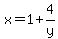 x=+1%2B4%2Fy