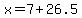 x=+7%2B26.5