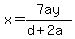 x=+7ay%2F%28d%2B2a%29