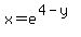 x=+e%5E%284+-y%29