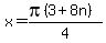 x=+pi%283%2B8n%29%2F4