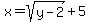 x=+sqrt%28y-2%29%2B5