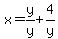 x=+y%2Fy%2B4%2Fy