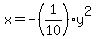 x=-%281%2F10%29y%5E2