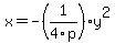 x=-%281%2F4p%29y%5E2
