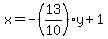 x=-%2813%2F10%29y%2B1