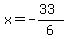 x=-%2833%29%2F6
