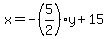 x=-%285%2F2%29y%2B15