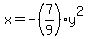 x=-%287%2F9%29y%5E2