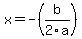 x=-%28b%2F2a%29