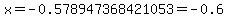 x=-0.578947368421053=-0.6