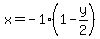 x=-1%281-y%2F2%29