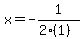 x=-1%2F%282%281%29%29
