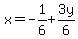 x=-1%2F6%2B3y%2F6