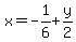 x=-1%2F6%2By%2F2