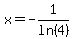x=-1%2Fln%284%29