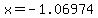 x=-1.06974