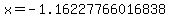 x=-1.16227766016838