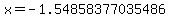 x=-1.54858377035486