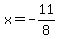 x=-11%2F8