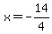 x=-14%2F4
