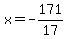 x=-171%2F17