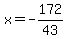 x=-172%2F43