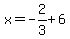 x=-2%2F3%2B6