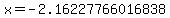 x=-2.16227766016838
