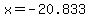 x=-20.833