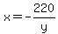 x=-220%2Fy