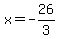 x=-26%2F3