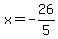 x=-26%2F5