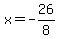 x=-26%2F8