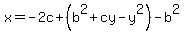 x=-2c%2B%28b%5E2%2Bcy-y%5E2%29-b%5E2