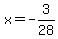 x=-3%2F28