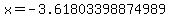 x=-3.61803398874989
