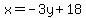 x=-3y%2B18