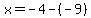 x=-4-%28-9%29
