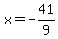 x=-41%2F9+