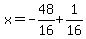 x=-48%2F16%2B1%2F16