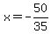 x=-50%2F35