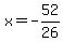 x=-52%2F26