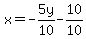 x=-5y%2F10-10%2F10